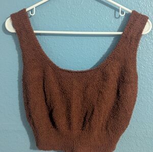 ReformatoonBrown Textured Sleeveless Top